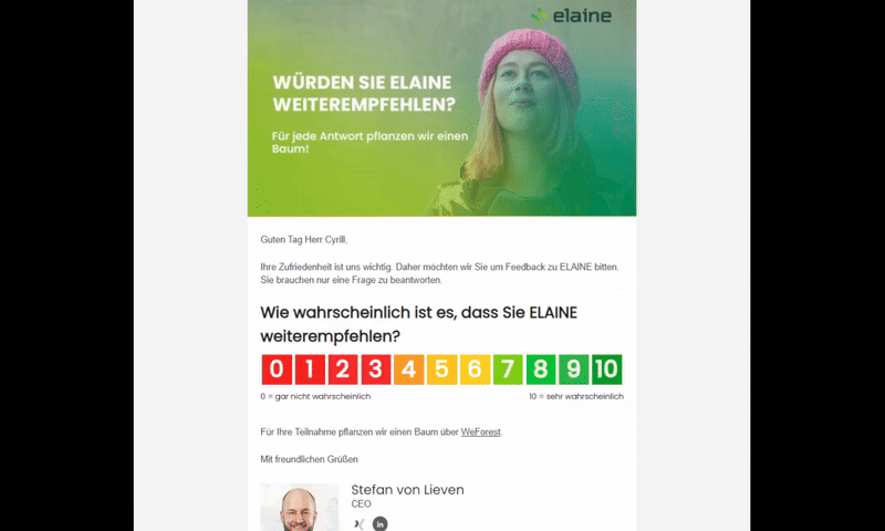 Elaine – Interactive NPS survey