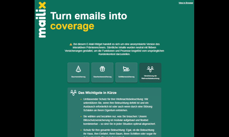 Insurix – Interactive premium calculator